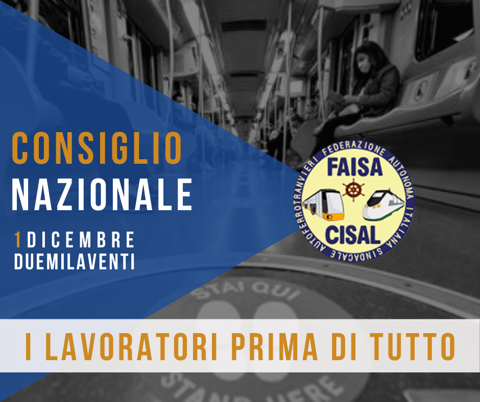 Copertina di: Faisa Cisal, martedì 1 dicembre il Consiglio Nazionale