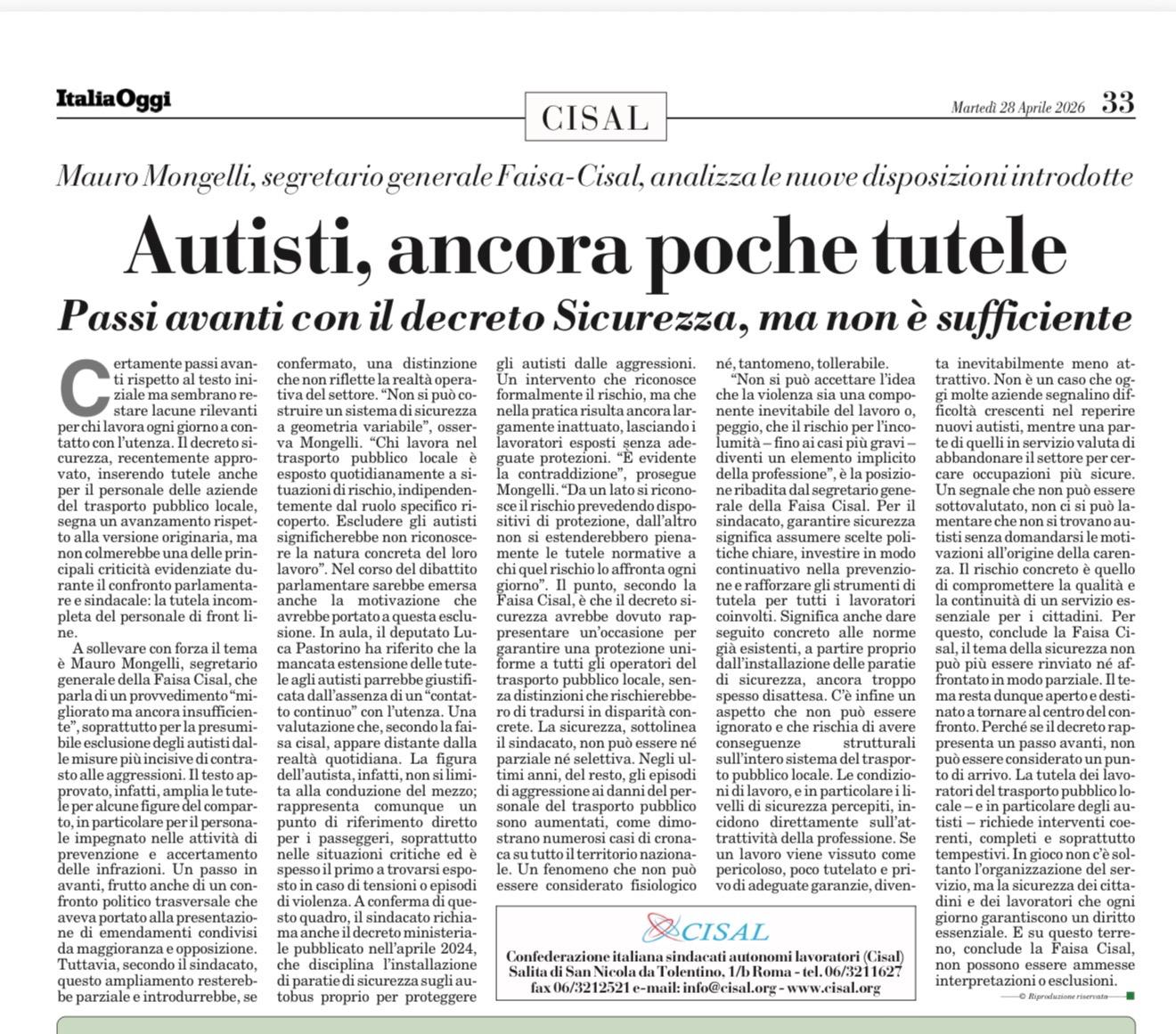 Copertina di: Decreto sicurezza, passi avanti ma tutele ancora parziali: esclusi gli autisti del trasporto pubblico locale?